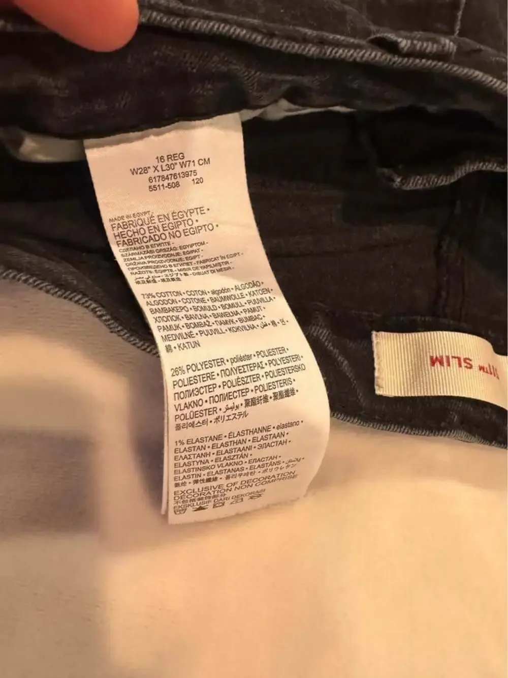 Levi's 511 Slim Jeans Boys 16 Men’s 28x30